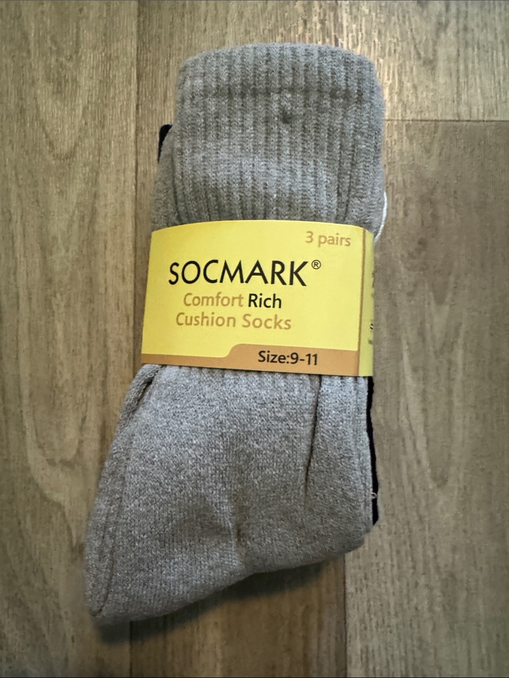 Socmark Gray Ribbed Crew Socks